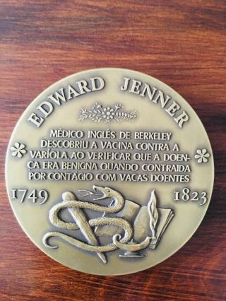 antique rare bronze medal of Edward Jenner 3