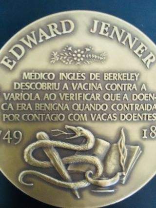 antique rare bronze medal of Edward Jenner 8