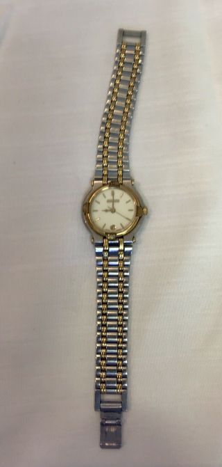 Vintage Gucci 9000l Two Tone Stainless Steel Women 