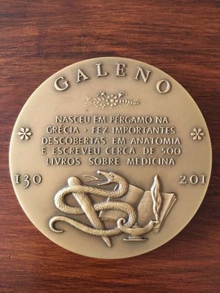 antique rare bronze medal of Galeno 3