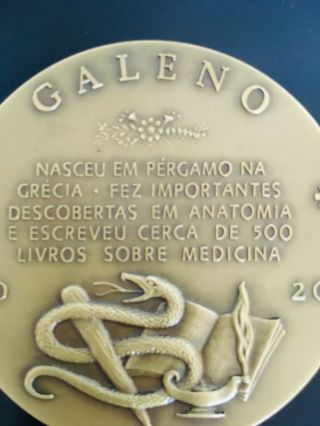 antique rare bronze medal of Galeno 8