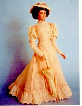22 - 24 " Antique French Fashion/gibson Girl Lady Doll Gored Dress/underwear Pattern