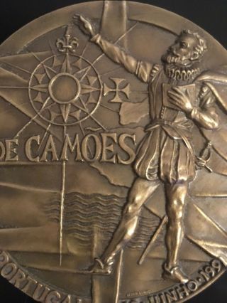 and rare antique bronze medal of the day of Portugal and Camões 1991 6