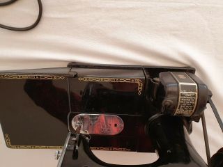 Antique singer electric sewing machine.  Model 222K Featherweight portable 4