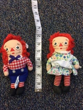 Mini 7” Raggedy Ann And Andy Dolls Knickerbocker Toy Company Inc.