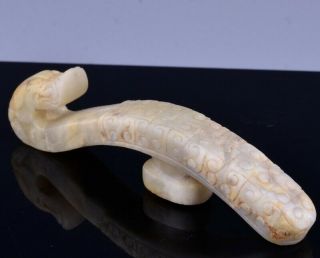 Superbly Carved Chinese Jade Dragon Belt Hook Warring States To Han Dynasty
