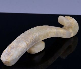 SUPERBLY CARVED CHINESE JADE DRAGON BELT HOOK WARRING STATES TO HAN DYNASTY 2