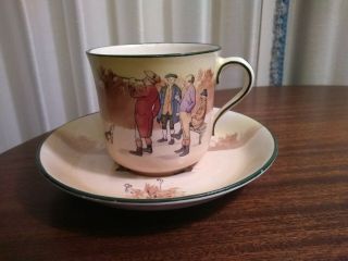 Antique Royal Doulton Coaching Days Scene Cup & Saucer Set,  Made In England