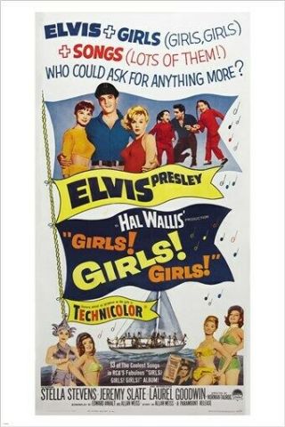 Girls Girls Girls - Elvis Vintage Movie Poster Collectors Rare Hot 24x36