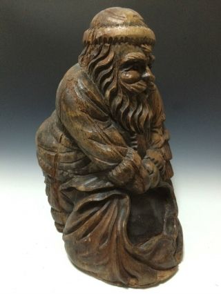 OLD SANTA CLAUS CARVED WOOD PAPER MACHE MOLD/SCULPTURE 4