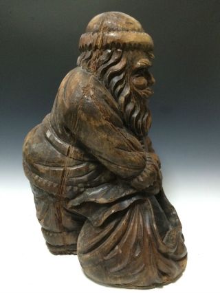 OLD SANTA CLAUS CARVED WOOD PAPER MACHE MOLD/SCULPTURE 5