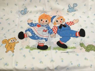 Set Of 2 Vintage Raggedy Ann And Andy Pillow Cases 21 " X 30 " Standard Size