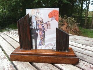 Small Vintage Art Deco Wood/glass Double Sided Freestanding Picture/photo Frame.