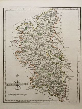 1793 Antique Map; Buckinghamshire - John Cary,  & Correct English Atlas