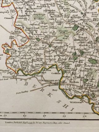 1793 Antique Map; Buckinghamshire - John Cary,  & Correct English Atlas 3