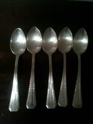 Vintage Liegnitzer Silver Factory Set Of 5 German 800 Silver Tea Spoons Rare