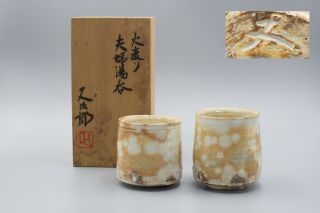 Vintage Japanese Pottery Hagi Yaki Ware Yunomi Chawan Tea Cup