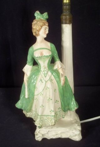 Vintage Mid Century Figural Female Italian Porcelain Lamp