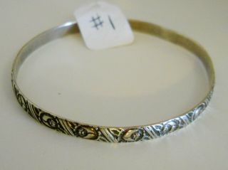 Antique/vintage Bracelet - Sterling Silver (. 925) Decorative Bangle Bracelet