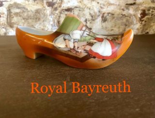 Antique Royal Bayreuth Bavaria Porcelain Shoe Sunbonnet Babies Sweeping Floor