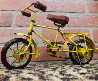 Antique Bike Metal Craft Home Decor Desk Vintage Bicycle Moving Parts Yellow Hot