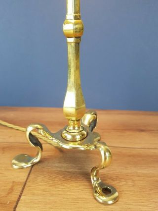 Brass Pullman Lamp With Decorated Flower Basket Shade; Rewired & PAT 4