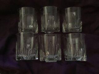 Vintage Cut Leaded Glass Crystal On The Rocks Glasses Made In Italy