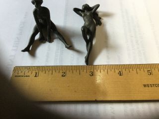 2 Small Bronze Nude Woman Statues