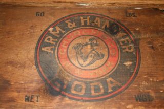 Antique Primitive Wooden Advertising - Crate - Arm & Hammer Soda