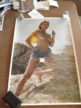 Vintage 1977 Poster Naked Sand Dune Woman Pin - Up Dorm Room Man Cave 23 " X 35 "