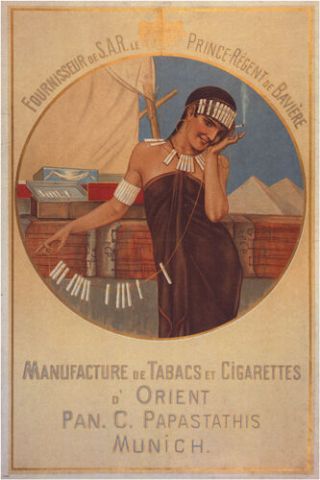 Tobacco & Cigarettes Vintage Ad Poster N.  Gysis Germany 1897 24x36 Rare Hot