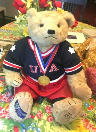 Vintage Cooperstown Teddy Bear - Hockey 1980 Miracle On Ice L.  E.