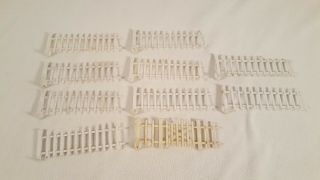 Vintage Marx Dollhouse Playset White Picket Fence 10 Sections With Gate