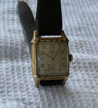 Vintage Mens Elgin De Luxe 17 Jewel 4 Adj Cal 555 Wristwatch
