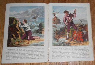 c1880 Antique Children ' s Book McLoughlin Bros Robinson Crusoe Aunt Kate ' s Series 2