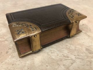 Antique Small 1871 Oxford Common Prayer Book Bible Leather Cover Brass Clasps