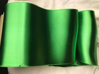 Bty 6 " Wide Emerald Green Double Faced Rayon Trim Vintage Satin Ribbon
