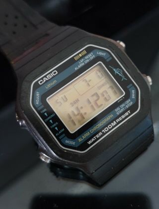 Vintage 1980s Casio Marlin Mod 106 W - 400 Mens Japan Digital Watch