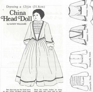 12.  5 " Antique China Head/parian Lady Doll Dress Zuove Jacket Underwear Pattern