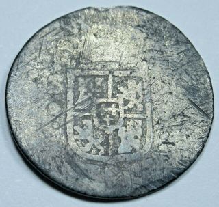 1700s Spanish Silver 1/2 Reales Piece Of 8 Real Old Antique Colonial Pirate Coin