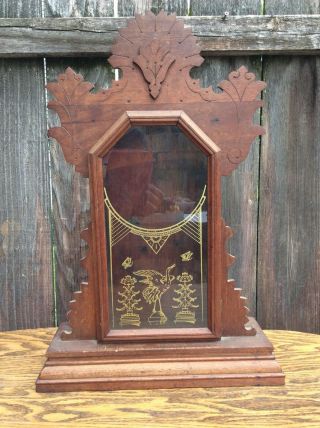 Antique Walnut Wood Kitchen Clock Case,  Parts / Repair