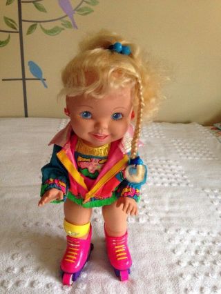 Vintage 1991 Tyco California Girl Doll With Rollerblades Great 16 "