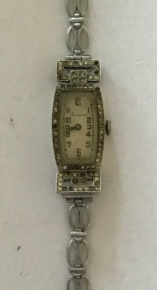 Vintage Grosvenor Ladies Sterling Silver Hand - Wind Wristwatch - Parts