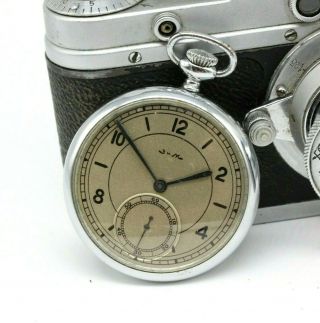 Vintage Military Zim Black 1940 Pocket Watch Military Black Dial Soviet Gift