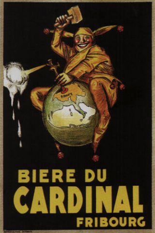 Biere Du Cardinal Vintage Ad Poster Achille Mauzan Italy 1923 24x36 Very Rare