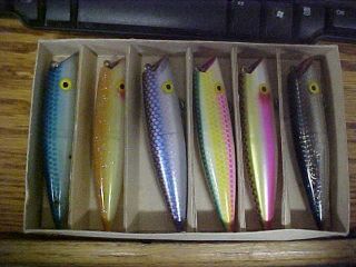 Tomic Made In Canada Box Of Six Mixed 5 " Salmon Fishing Plugs/lures 24