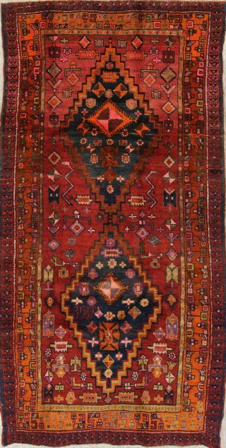 Tribal Wool Hand - Knotted Geometric Heriz Persian Oriental Runner Rug 6x9
