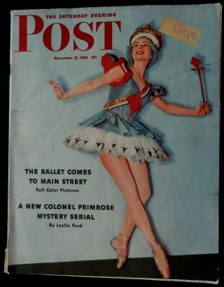 Saturday Evening Post November 21 1942 Hitler Short - Wave - Ballet - Hollywood