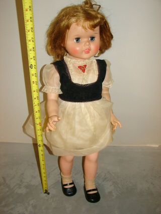 Vintage Large 29 Inch Child Size Doll Hard Plastic Sleep Eyes Playpal Shoes