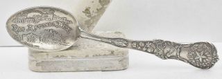 Vintage Sterling Silver San Antonio Texas Mission Highly Embossed Souvenir Spoon